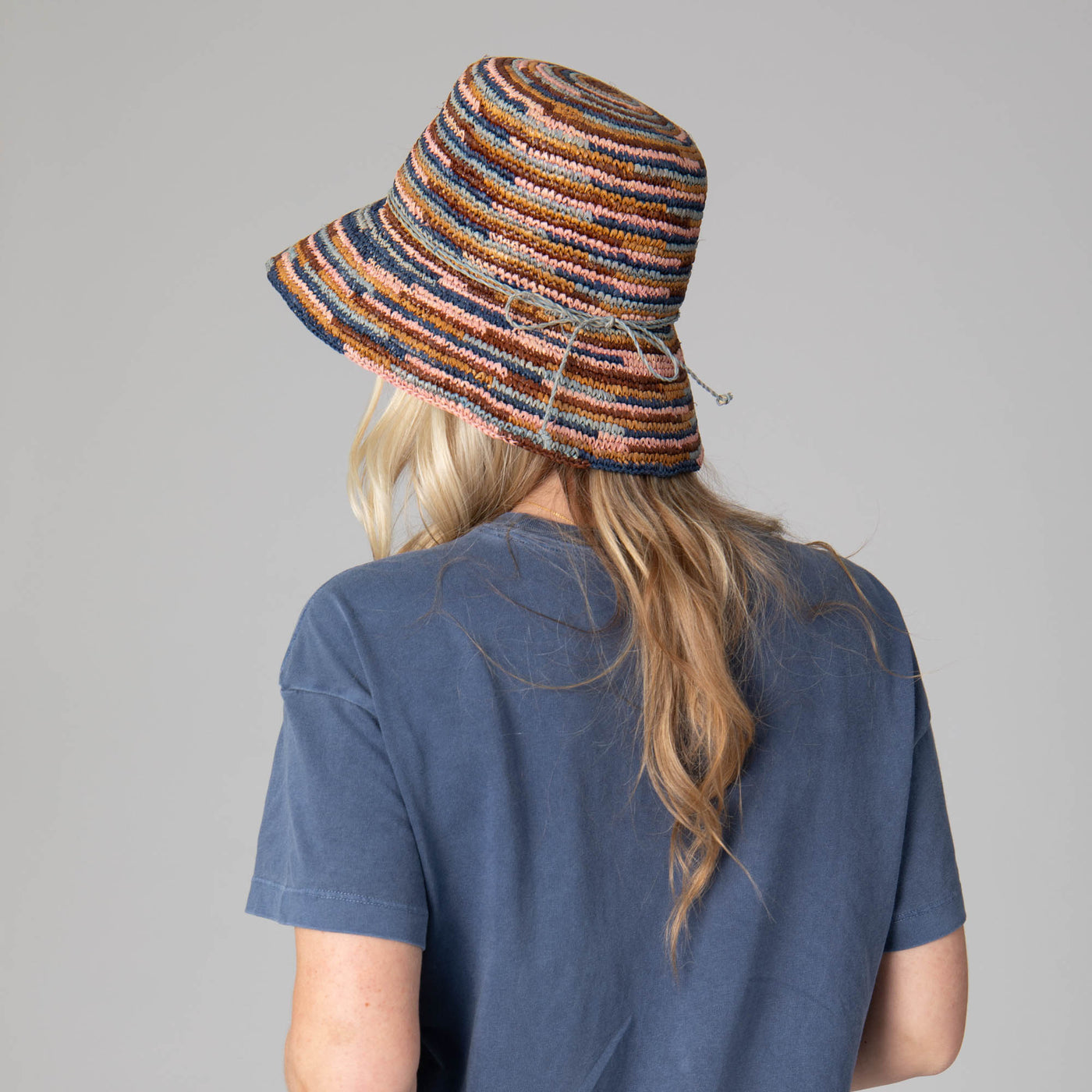 Iris - Women's Crochet Raffia Packable Bucket Hat-BUCKET-San Diego Hat Company