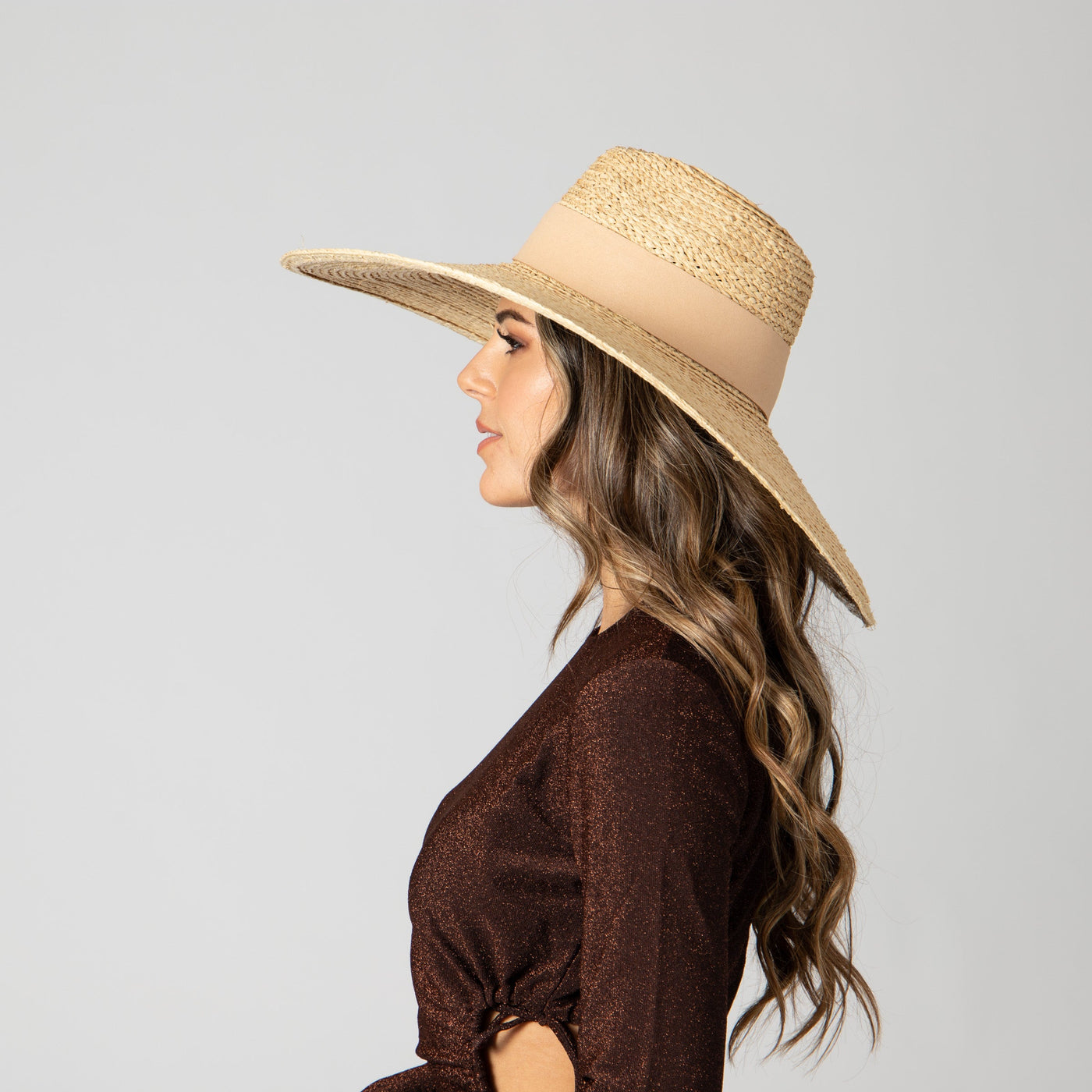 Women's Raffa Braid Wide Brim Fedora With Suede Band