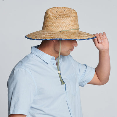 Men's Straw Lifeguard Hat - Under Brim Print | San Diego Hat