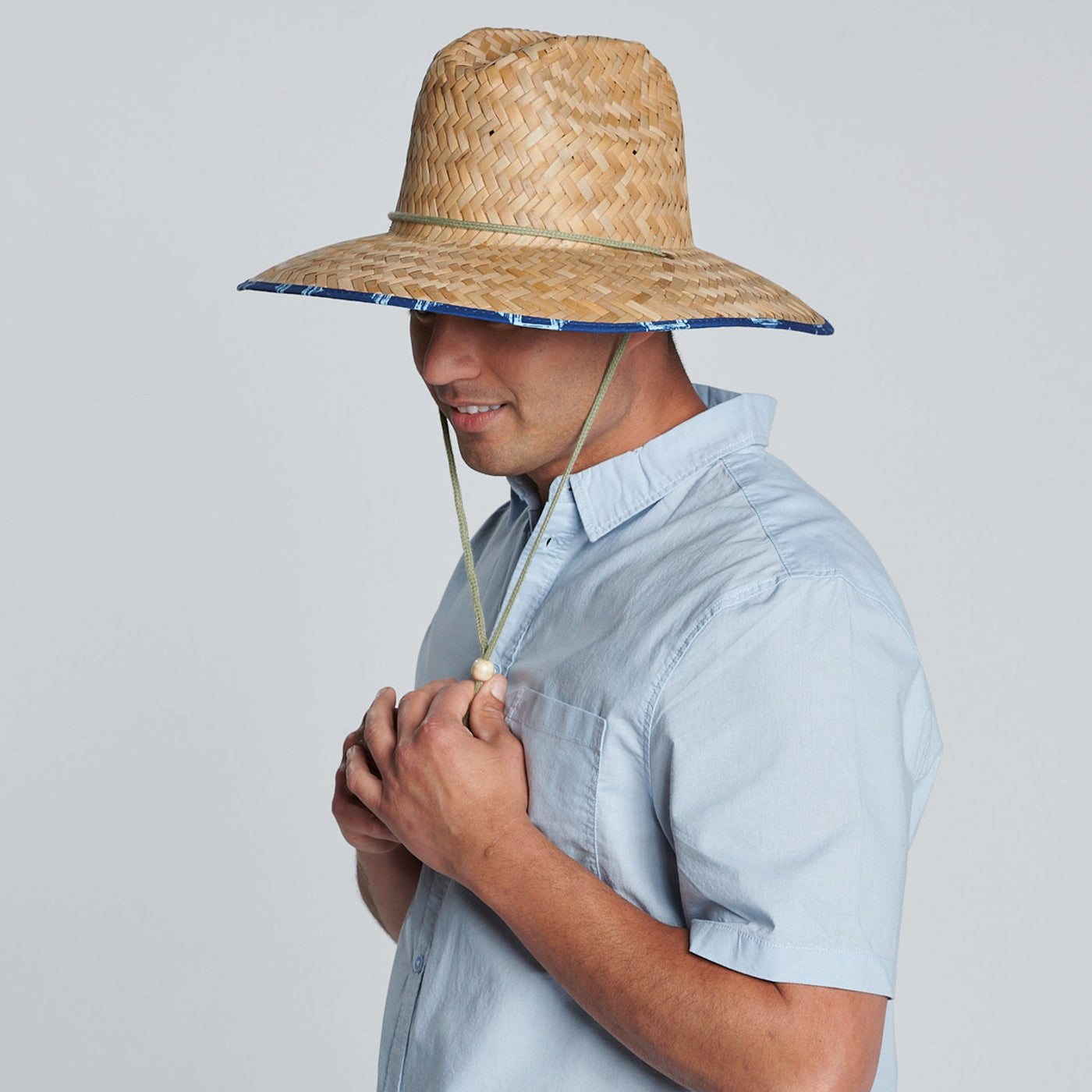 Men's Straw Lifeguard Hat - Under Brim Print | San Diego Hat