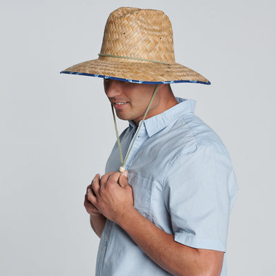 Men's Straw Lifeguard Hat - Under Brim Print | San Diego Hat