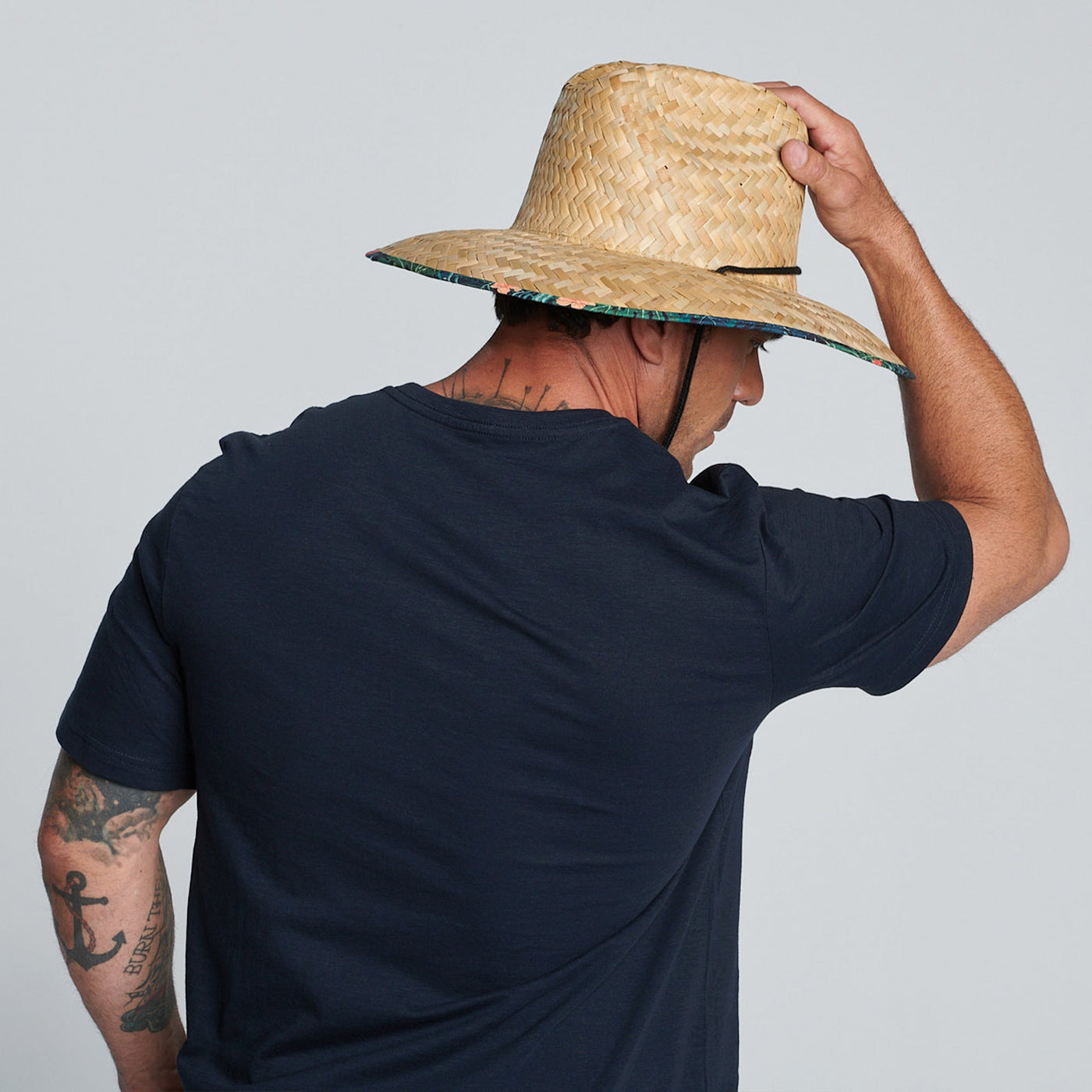 Men's Straw Lifeguard Hat - Under Brim Print | San Diego Hat