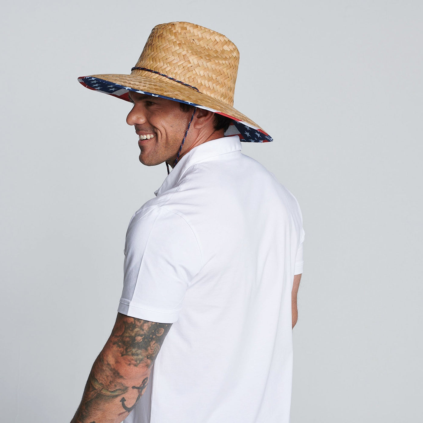 Men's Straw Lifeguard Hat - Under Brim Print | San Diego Hat