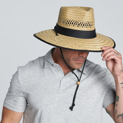 Men's Rush Straw Lifeguard Hat With Adjustable Chin Cord