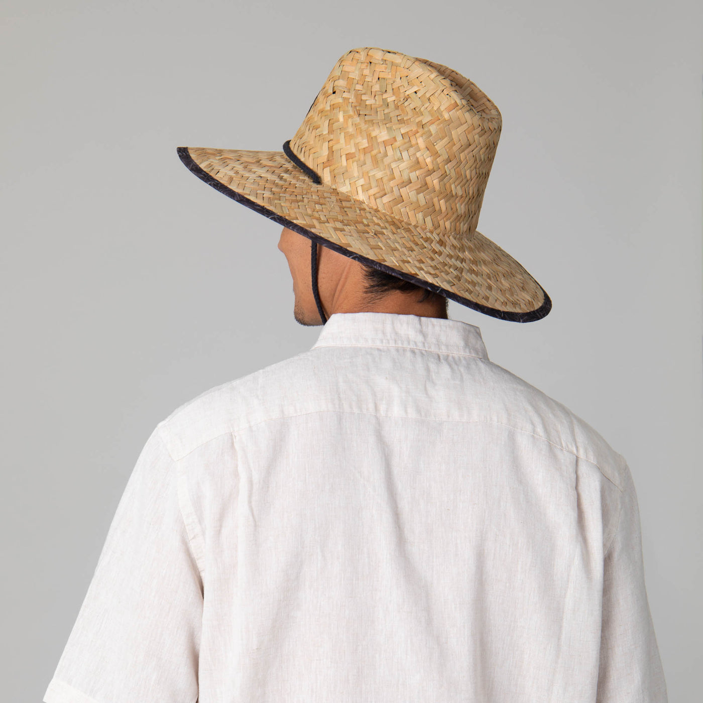 Mens Straw Lifeguard with Tropical Printed Under-brim-LIFEGUARD-San Diego Hat Company