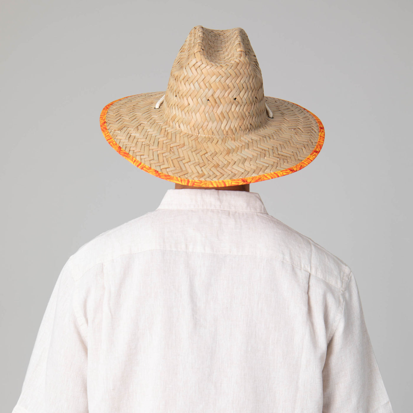 Mens Straw Lifeguard with Tropical Printed Under-brim-LIFEGUARD-San Diego Hat Company