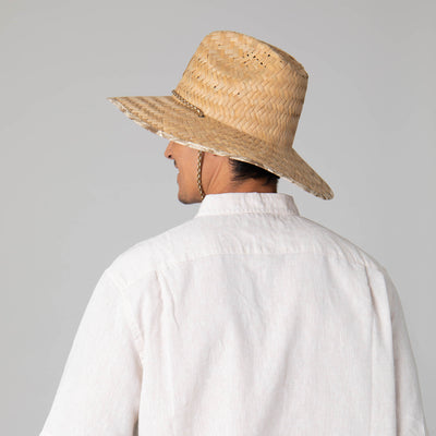 Mens Rush Straw Lifeguard with Tropical Palm Leaf Under-brim-LIFEGUARD-San Diego Hat Company