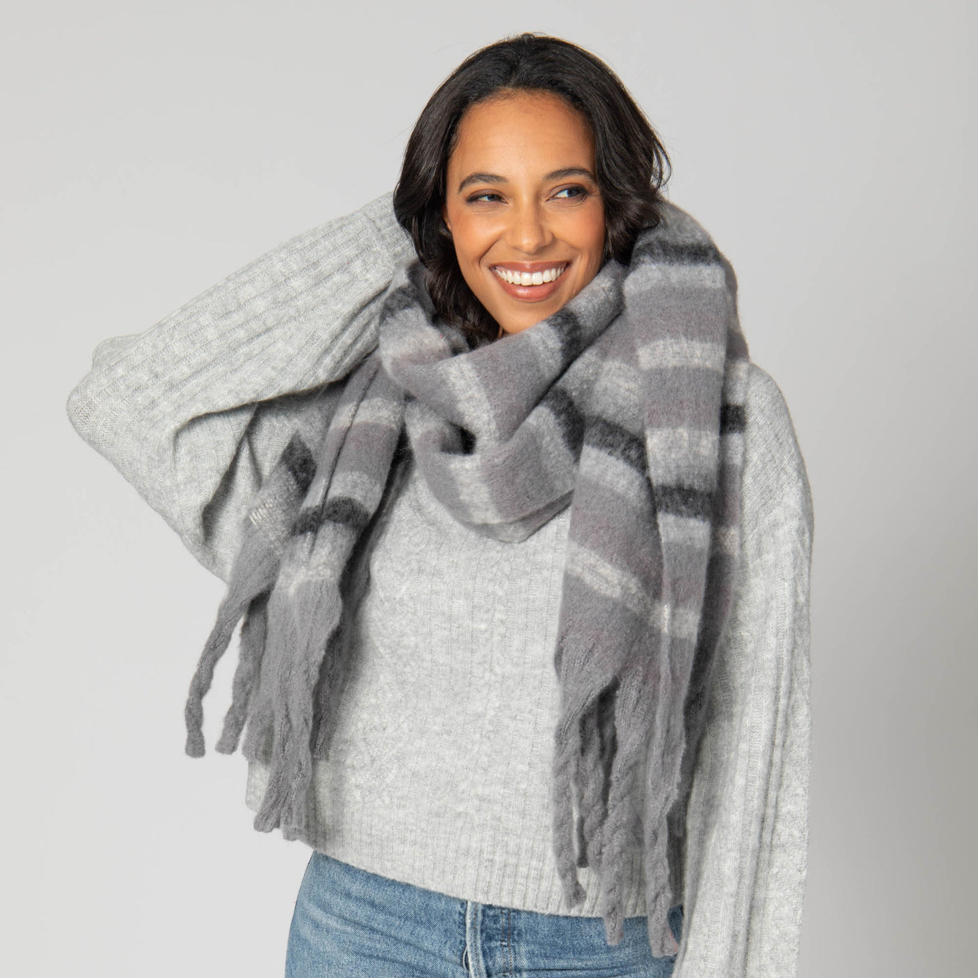 Oakley - Woven Scarf with Tassled Ends-SCARF-San Diego Hat Company