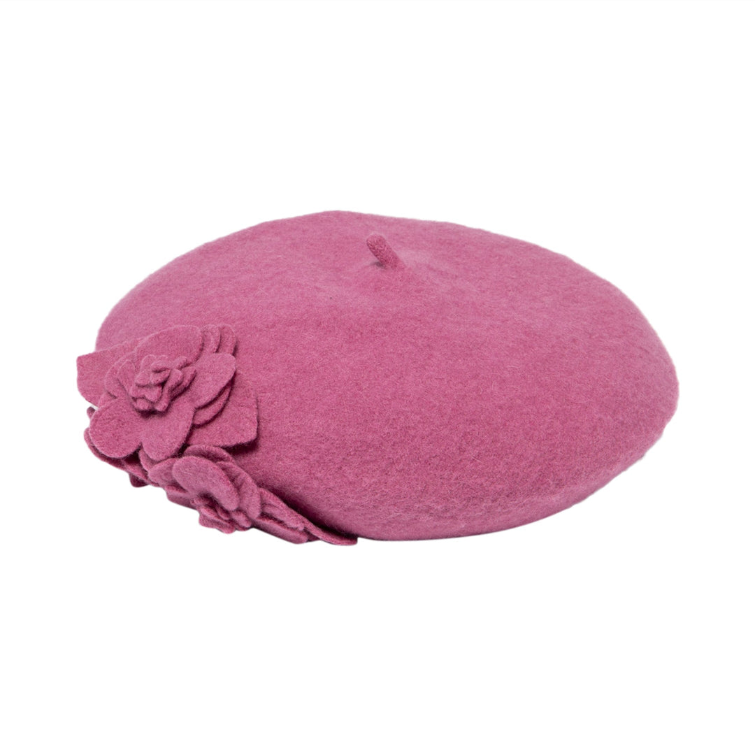 Womens Wool Beret With Flowers-One Size – San Diego Hat Company
