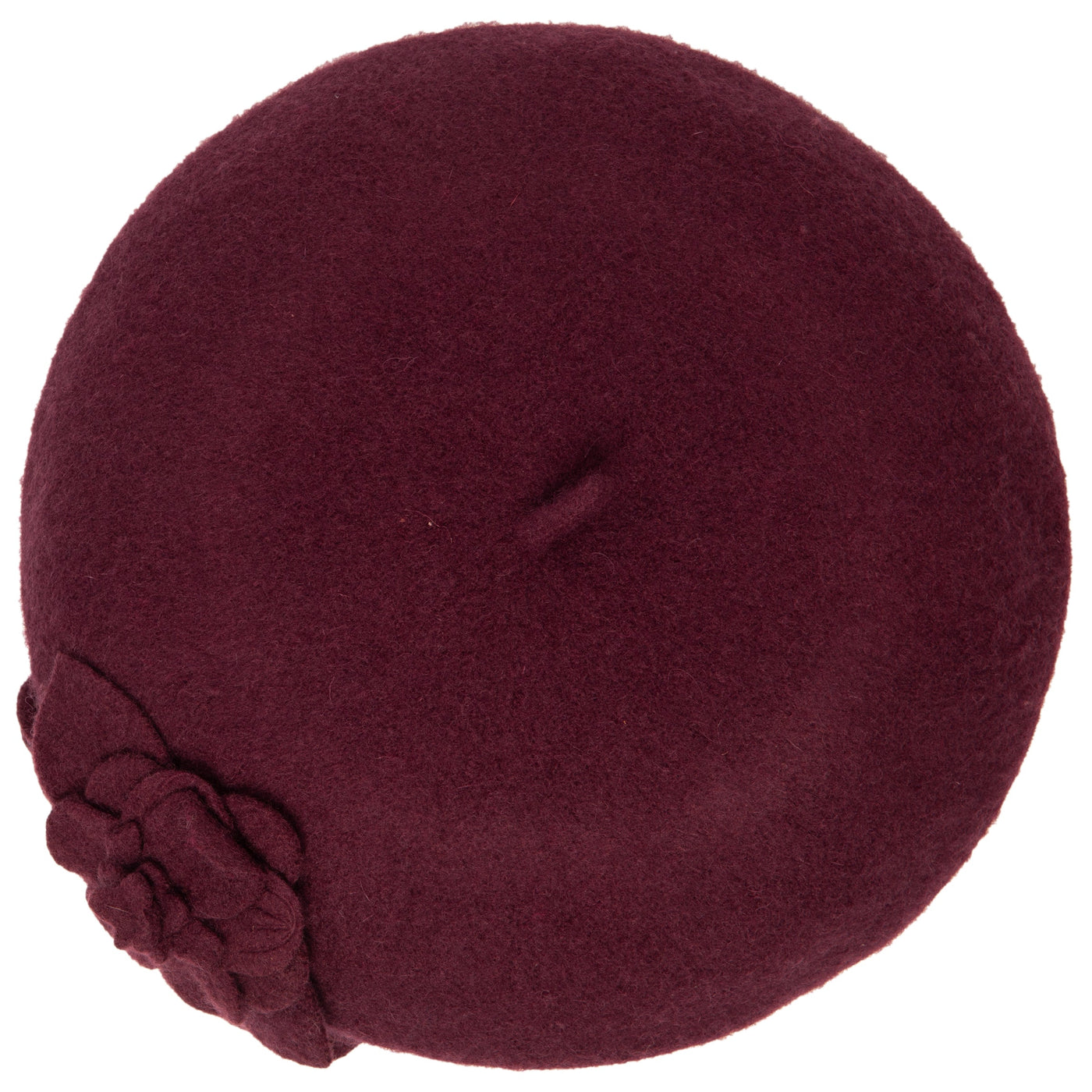 BERET - Womens Wool Beret With Flowers-One Size