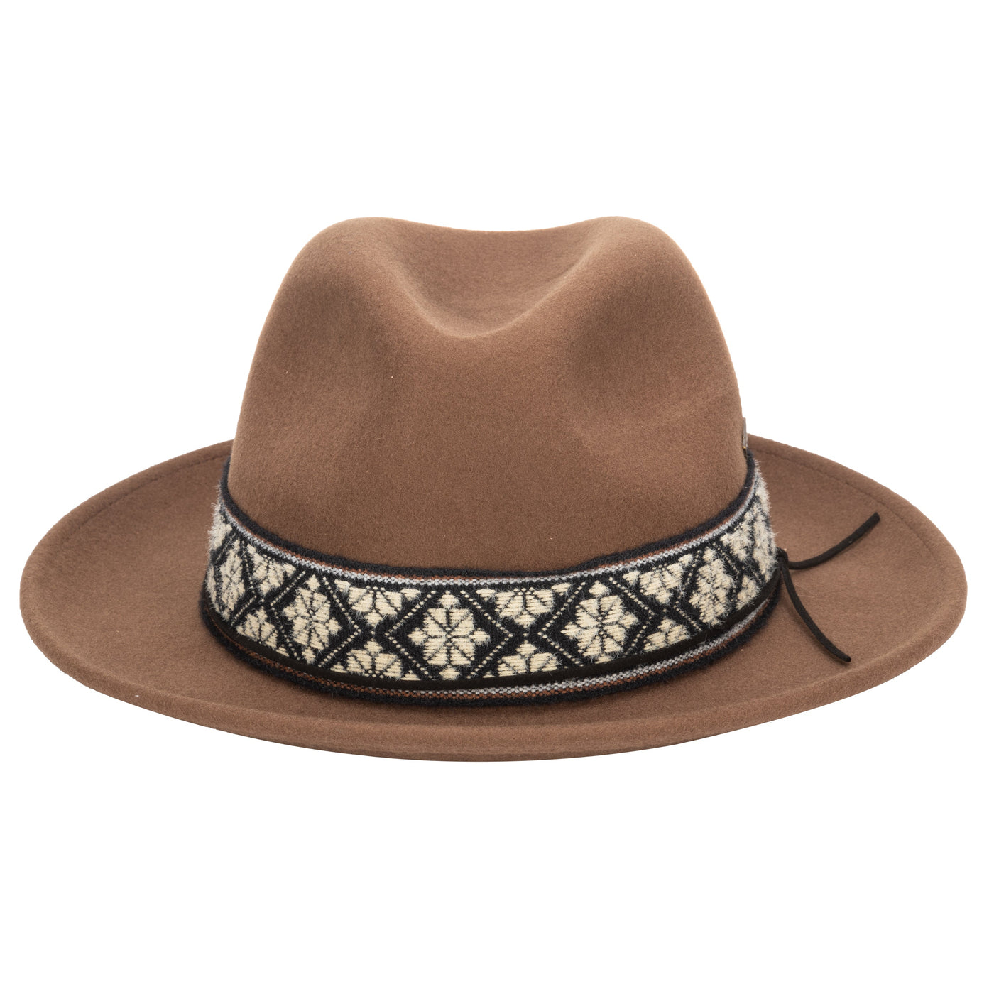 FEDORA - Men's Wool Felt Fedora With Textured Jacquard Band