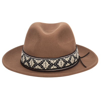 FEDORA - Men's Wool Felt Fedora With Textured Jacquard Band