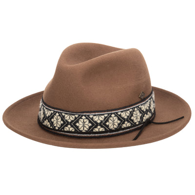 FEDORA - Men's Wool Felt Fedora With Textured Jacquard Band