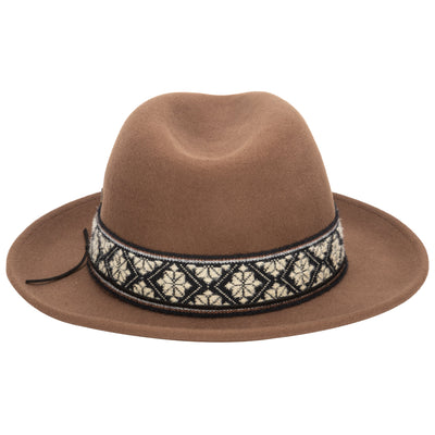 FEDORA - Men's Wool Felt Fedora With Textured Jacquard Band