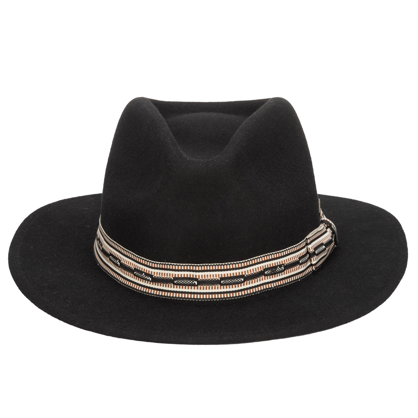 FEDORA - Men's Wool Felt Fedora With Multi Stripe  Jacquard Band