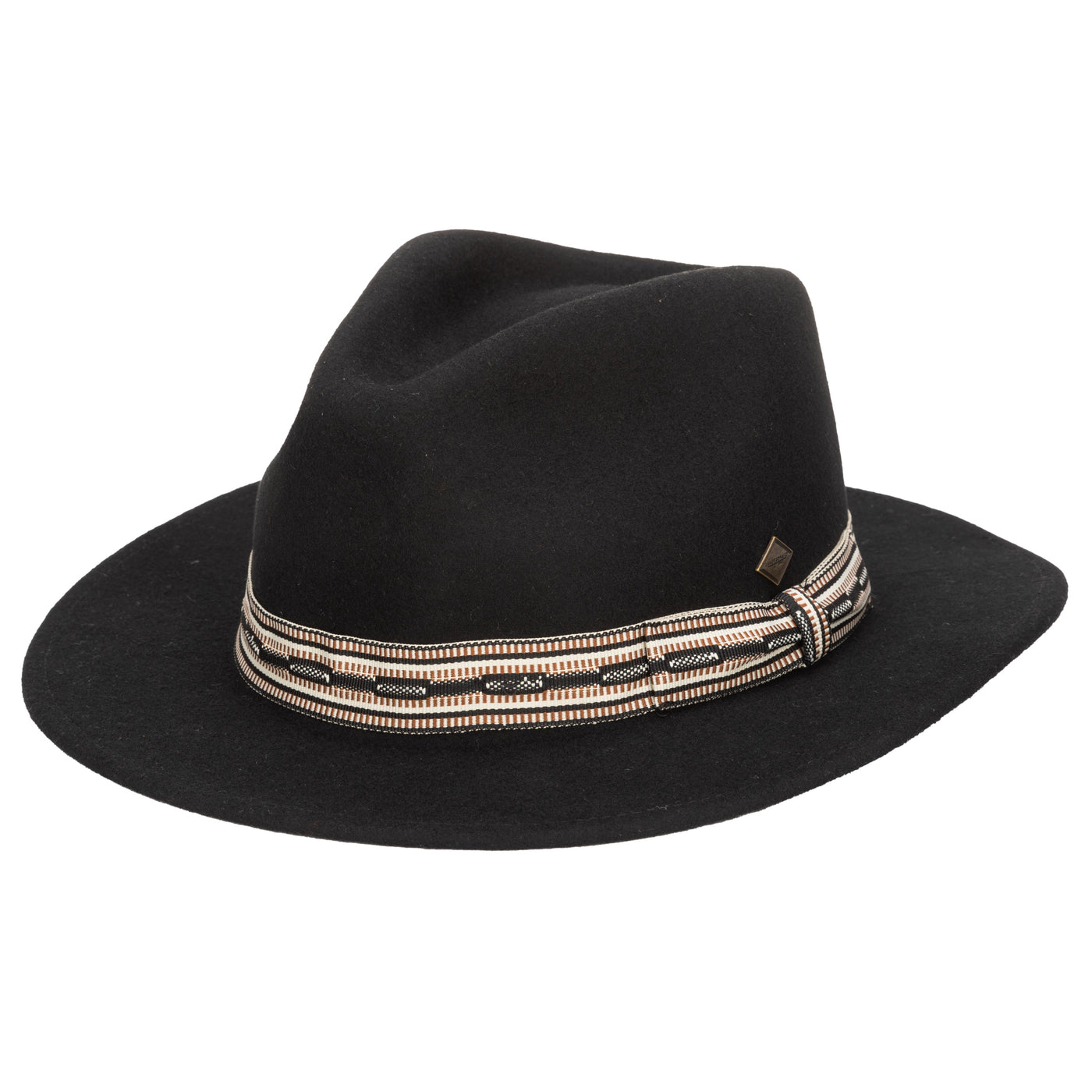 FEDORA - Men's Wool Felt Fedora With Multi Stripe  Jacquard Band