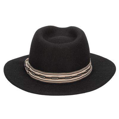 FEDORA - Men's Wool Felt Fedora With Multi Stripe  Jacquard Band