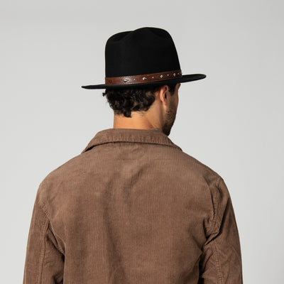 COWBOY - Men's Wool Felt Cowboy Hat With Embossed Faux Leather Trim