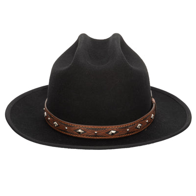 COWBOY - Men's Wool Felt Cowboy Hat With Embossed Faux Leather Trim