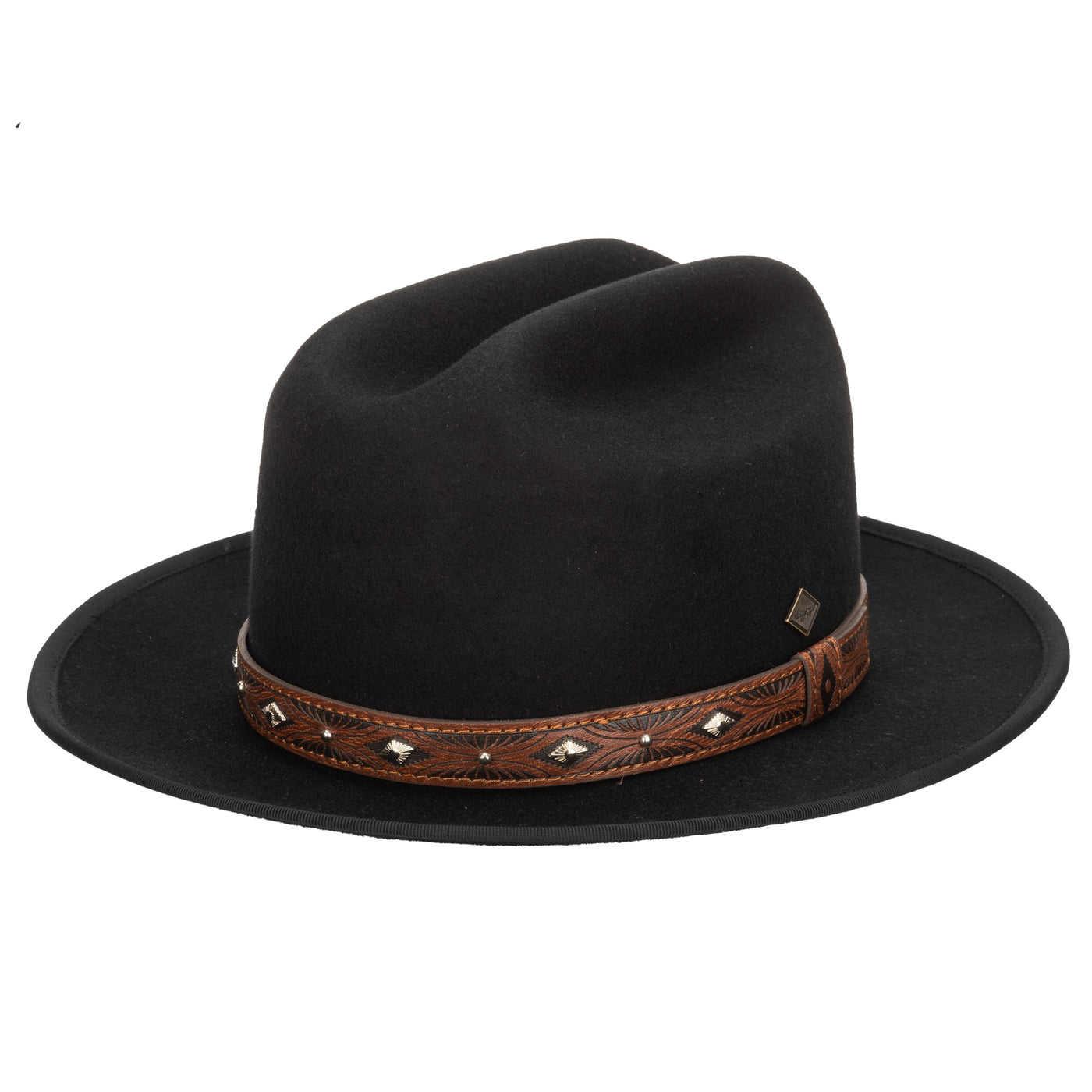 Felt cowboy hats with trim top