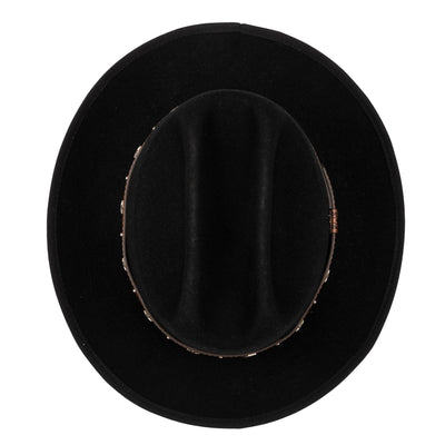 COWBOY - Men's Wool Felt Cowboy Hat With Embossed Faux Leather Trim