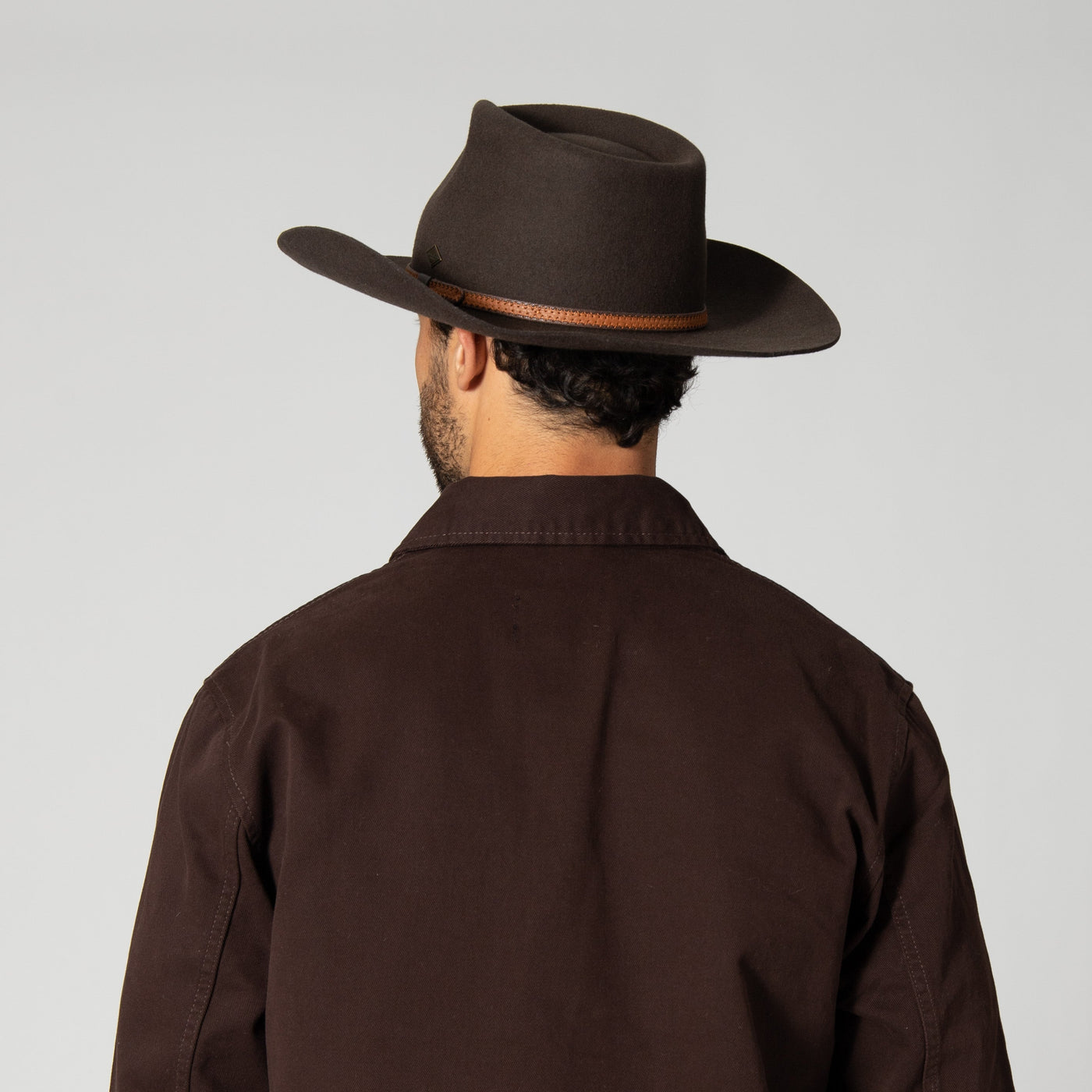 FEDORA - Men's Wool Felt Western Fedora With Faux Leather Band