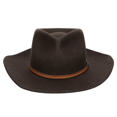 FEDORA - Men's Wool Felt Western Fedora With Faux Leather Band