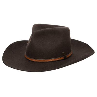 FEDORA - Men's Wool Felt Western Fedora With Faux Leather Band