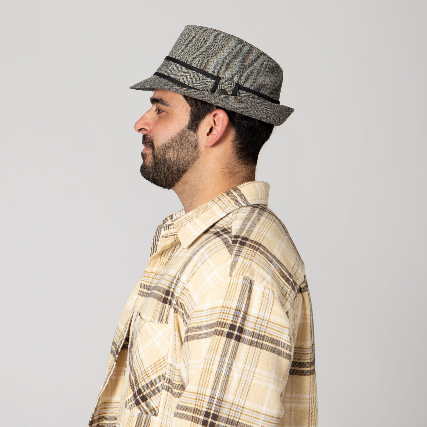 FEDORA - Tweed Fedora With Trim