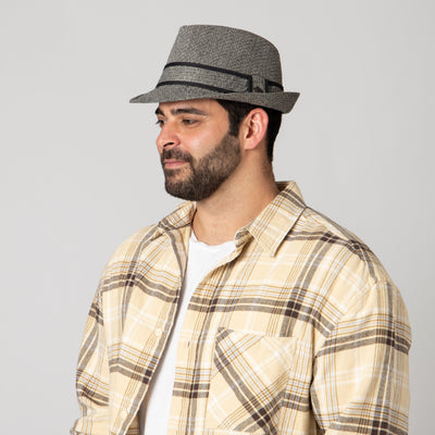 FEDORA - Tweed Fedora With Trim