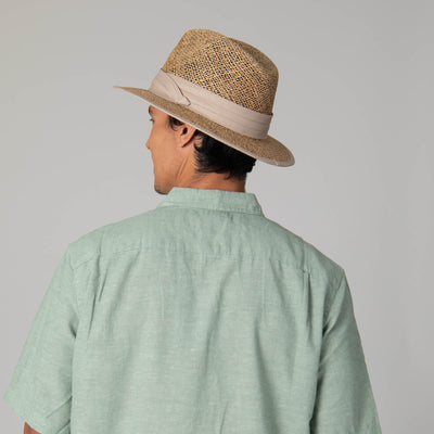Mens Two Tone Rolled Brim Fedora-FEDORA-San Diego Hat Company