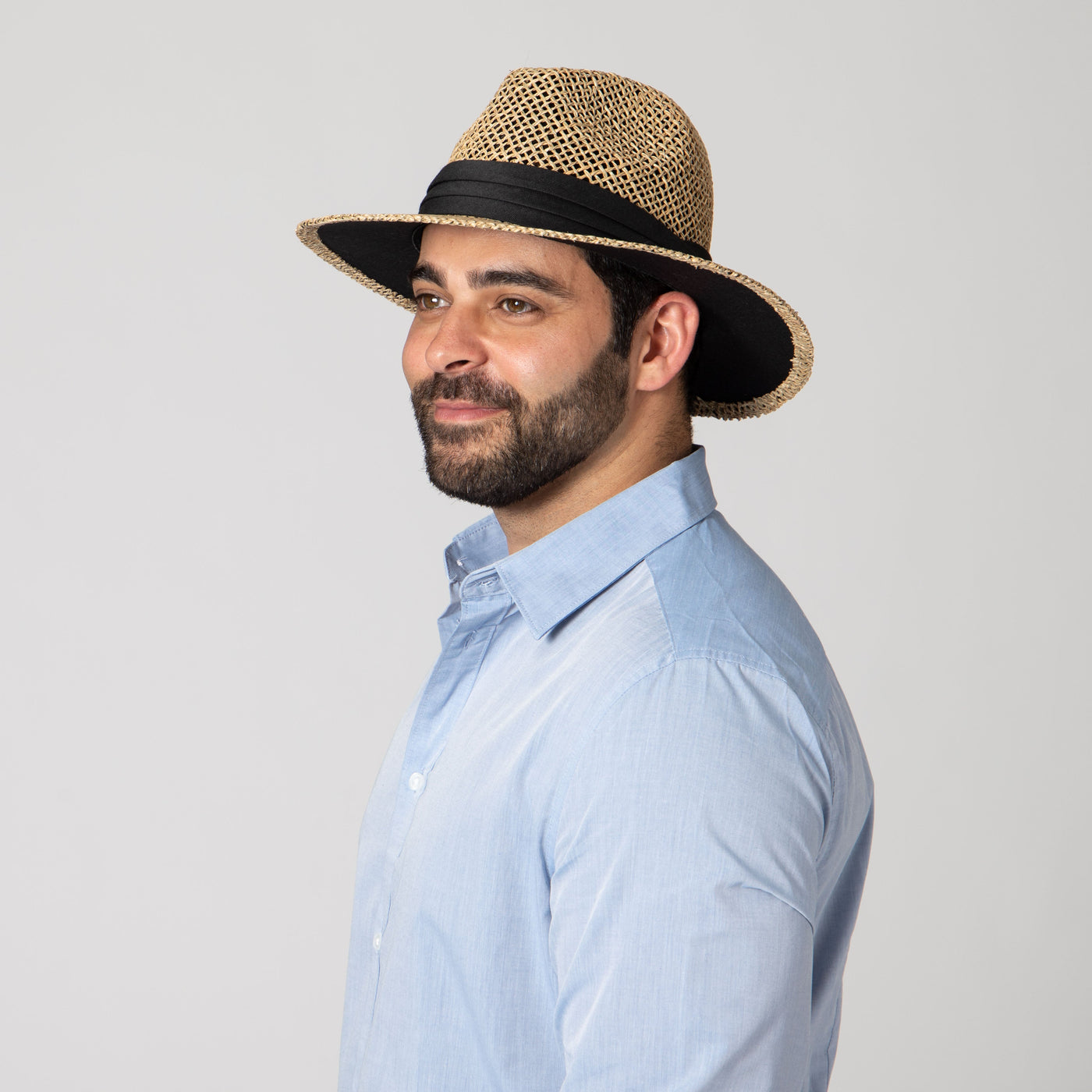 FEDORA - Mens Rush Straw Wide Brim Fedora