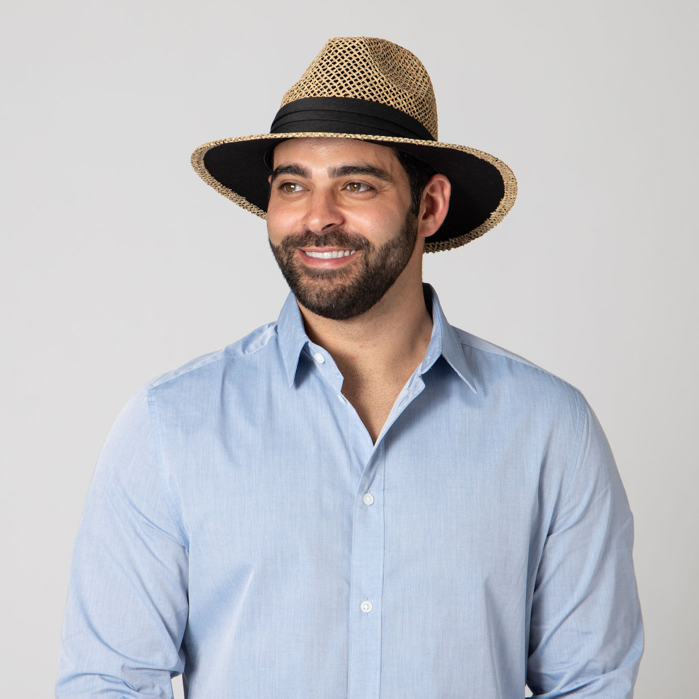 FEDORA - Mens Rush Straw Wide Brim Fedora