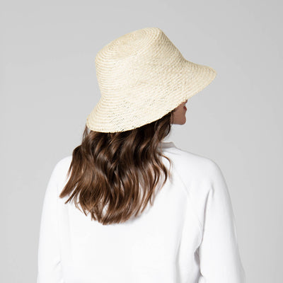 SUN BRIM - Naturalist - Palm Straw Bucket With Raw Edge