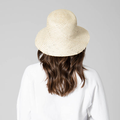 SUN BRIM - Naturalist - Palm Straw Bucket With Raw Edge