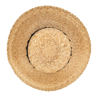 Palm Straw Wide Brim Bucket With Origami Band