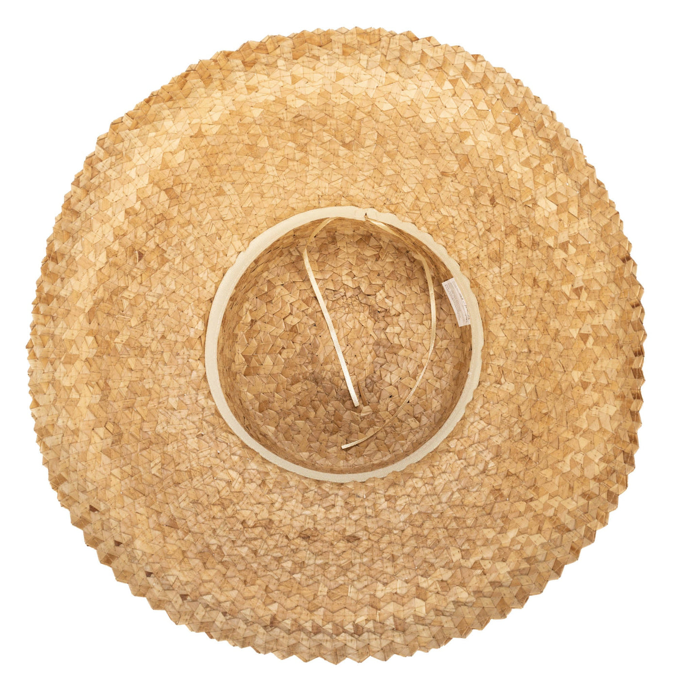 Palm Straw Wide Brim Bucket With Origami Band