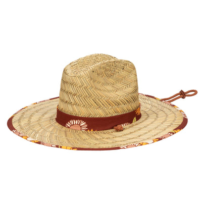 LIFEGUARD - Kids Straw Lifeguard With Sunflower Printed Underbrim