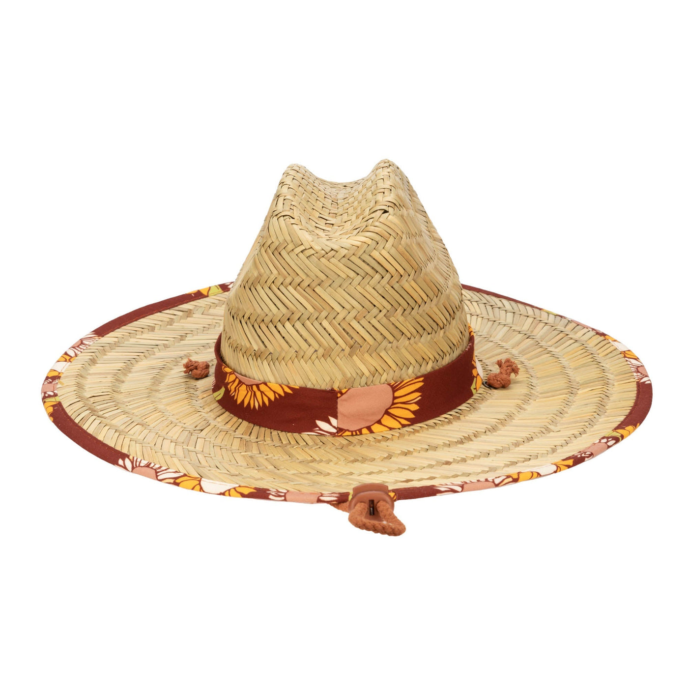 LIFEGUARD - Kids Straw Lifeguard With Sunflower Printed Underbrim