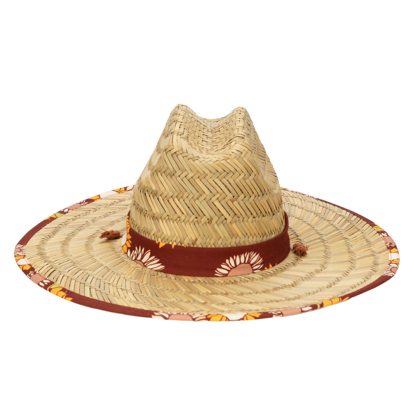 LIFEGUARD - Kids Straw Lifeguard With Sunflower Printed Underbrim