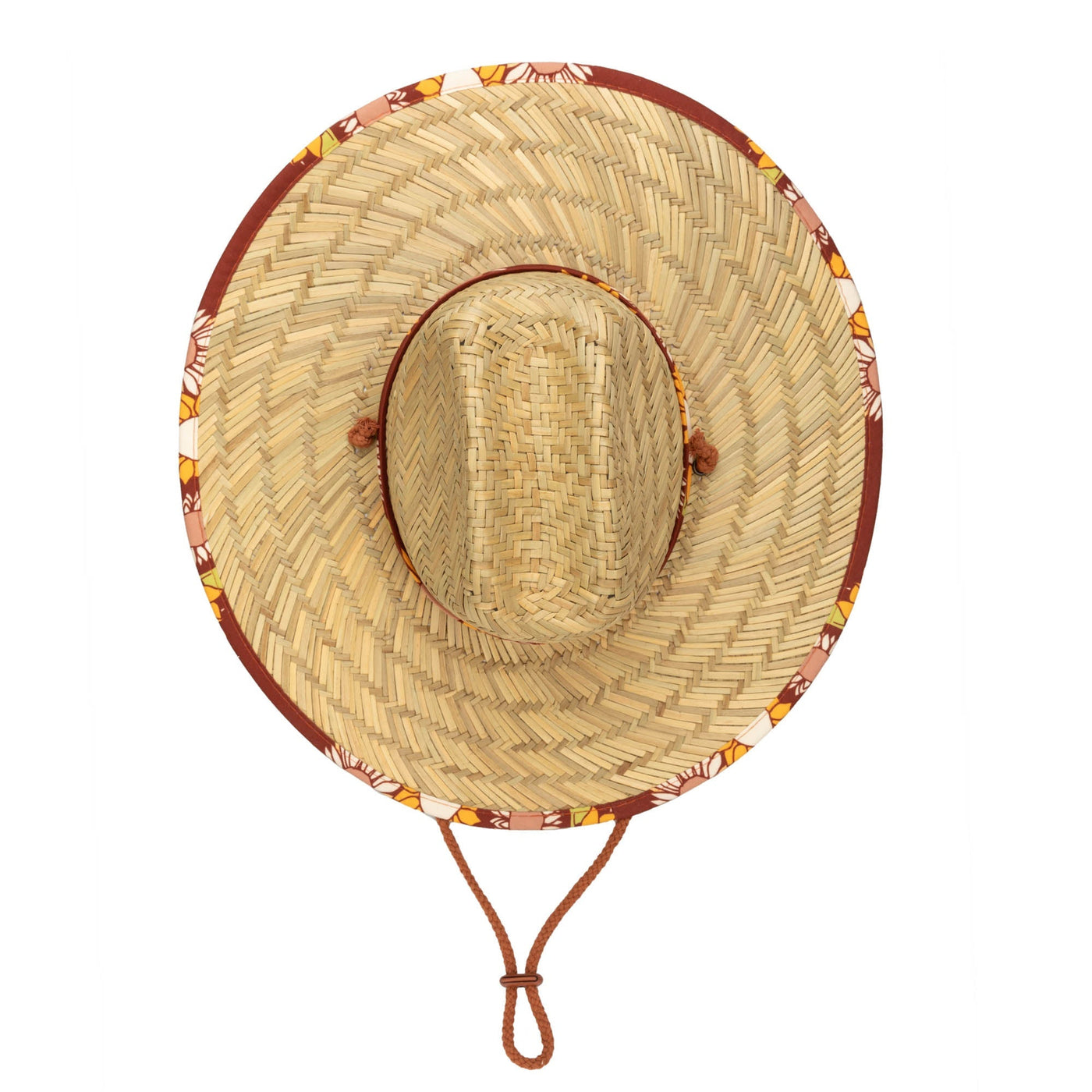 LIFEGUARD - Kids Straw Lifeguard With Sunflower Printed Underbrim