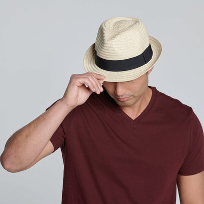 FEDORA - Mens Ultrabraided Fedora With A Grosgrain Band