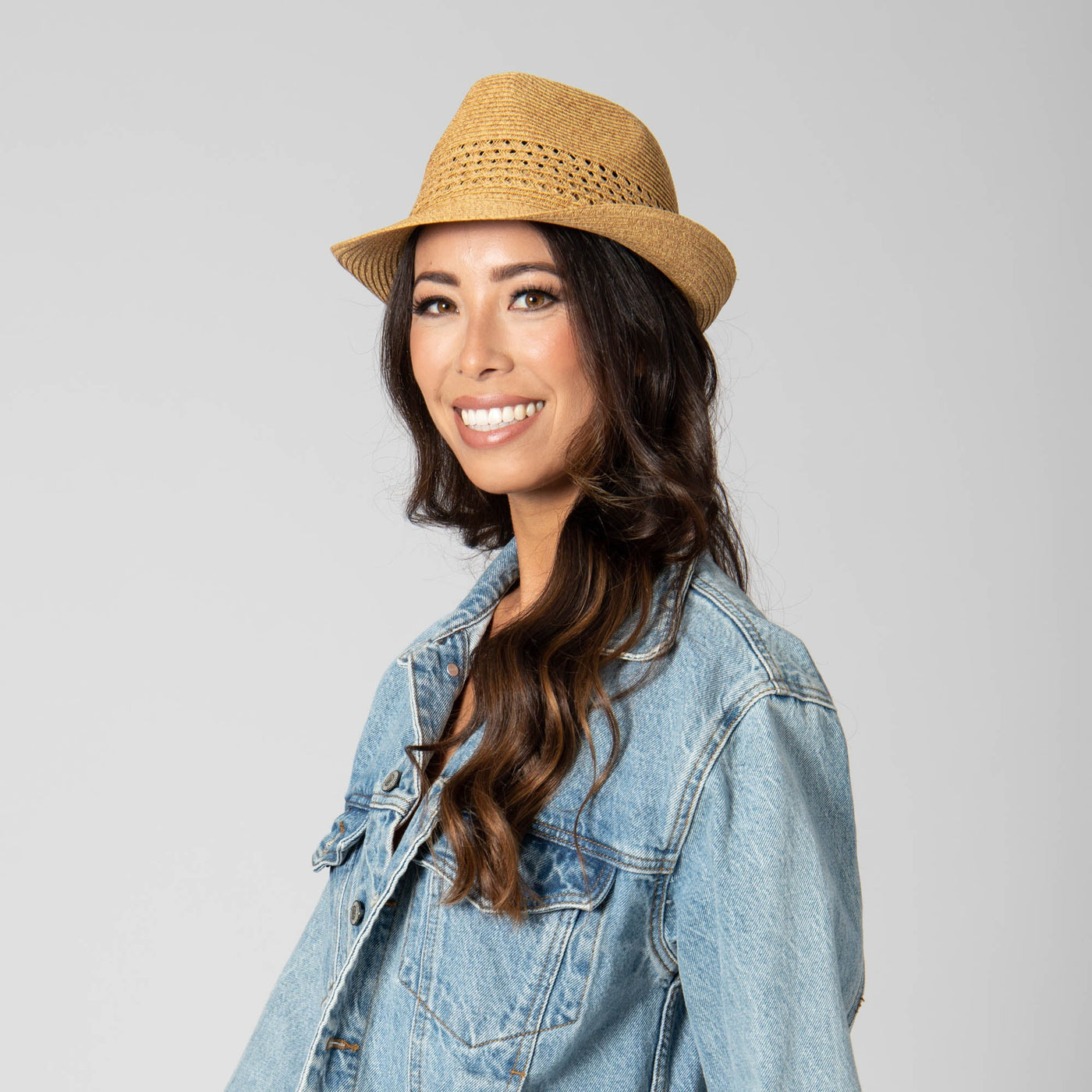 Everyday Fedora - Women's Fedora W/ Open Weave Inset