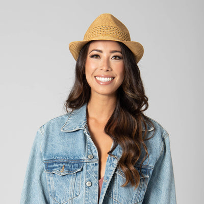 Everyday Fedora - Women's Fedora W/ Open Weave Inset