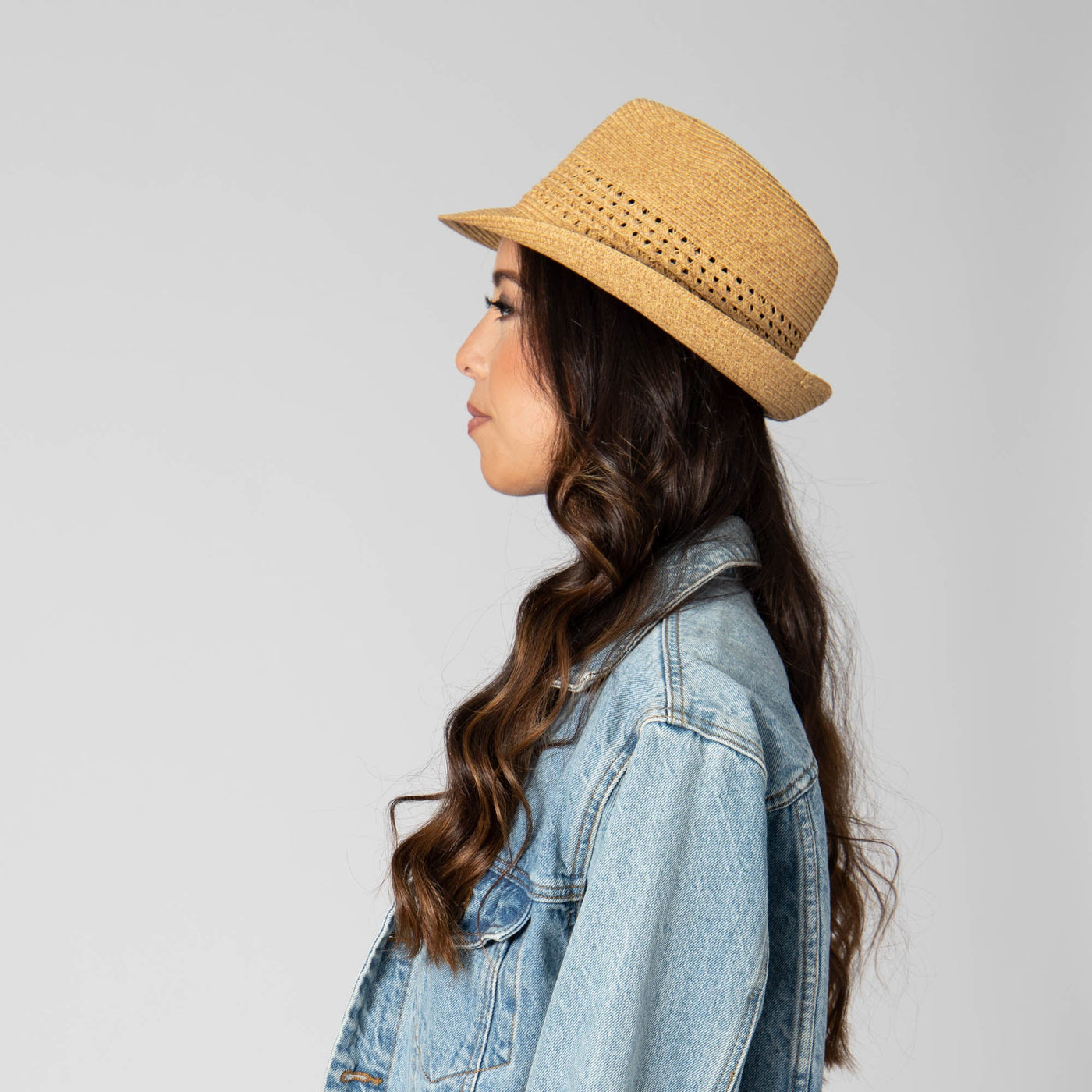 Everyday Fedora - Women's Fedora W/ Open Weave Inset