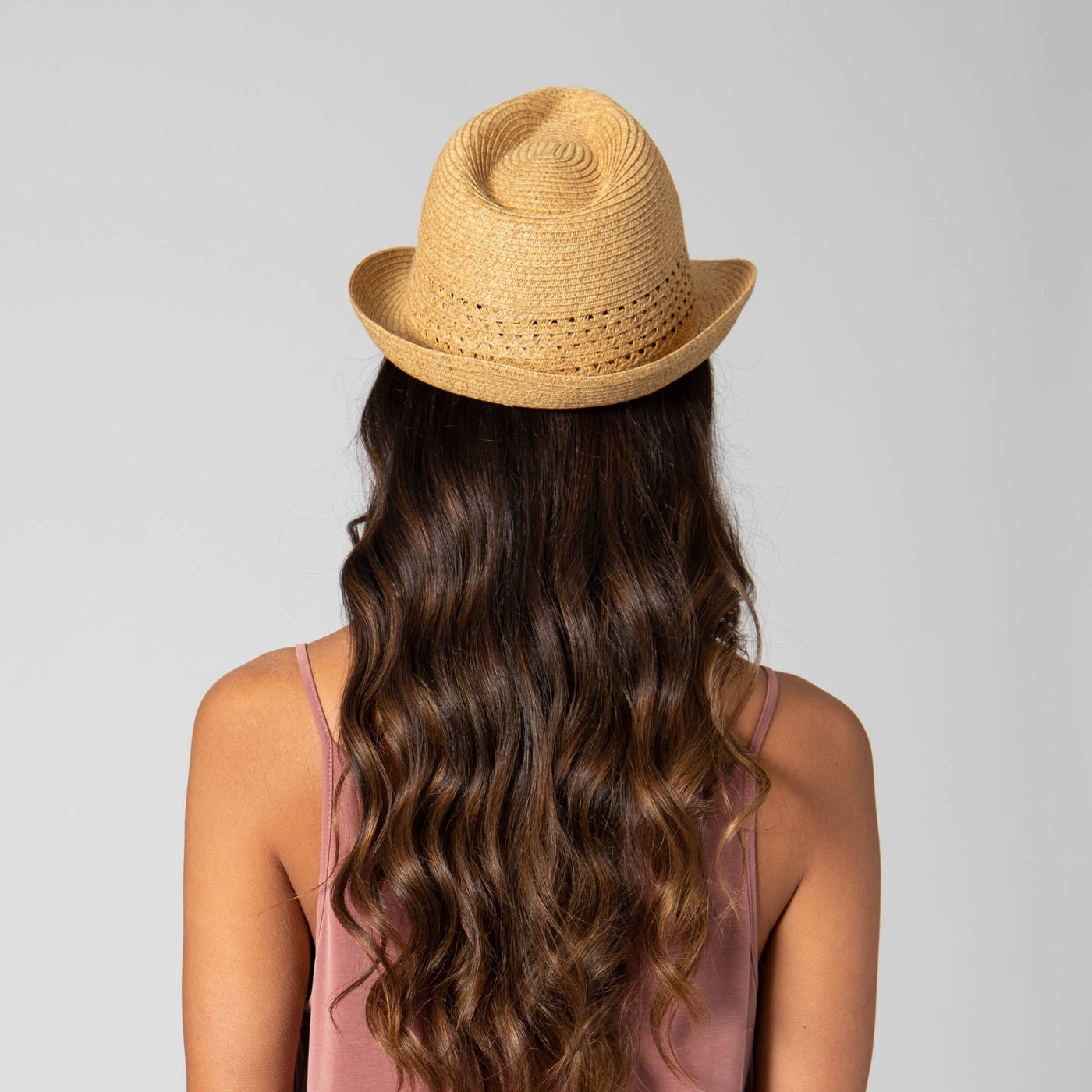 Everyday Fedora - Women's Fedora W/ Open Weave Inset