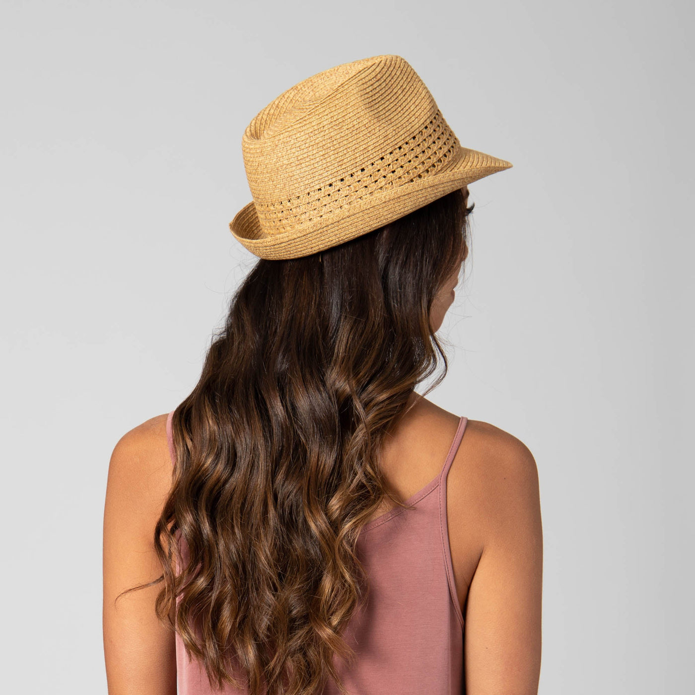 Everyday Fedora - Women's Fedora W/ Open Weave Inset