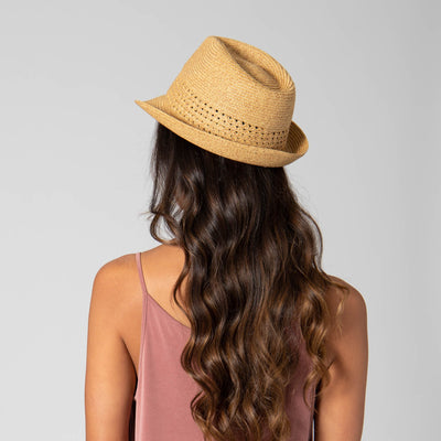 Everyday Fedora - Women's Fedora W/ Open Weave Inset