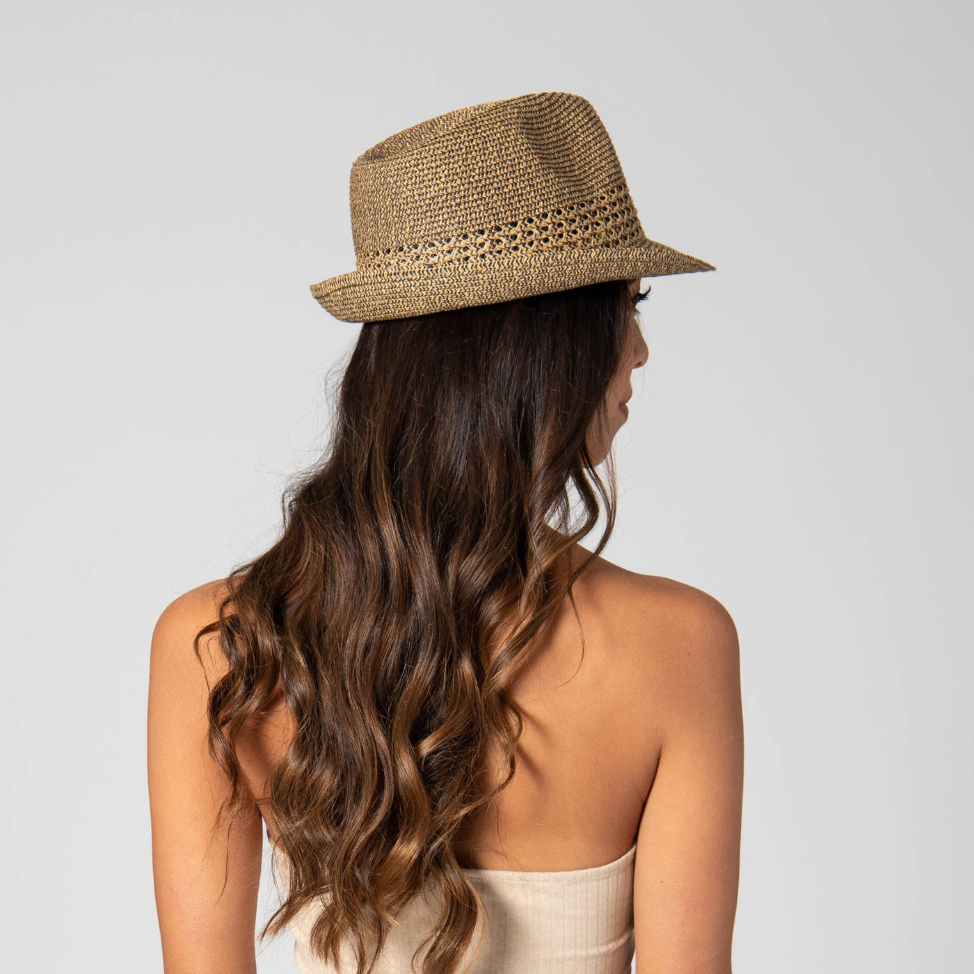 Everyday Fedora - Women's Fedora W/ Open Weave Inset