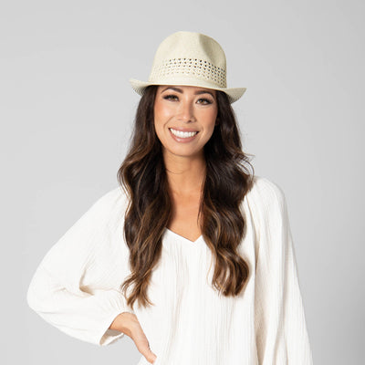 Everyday Fedora - Women's Fedora W/ Open Weave Inset